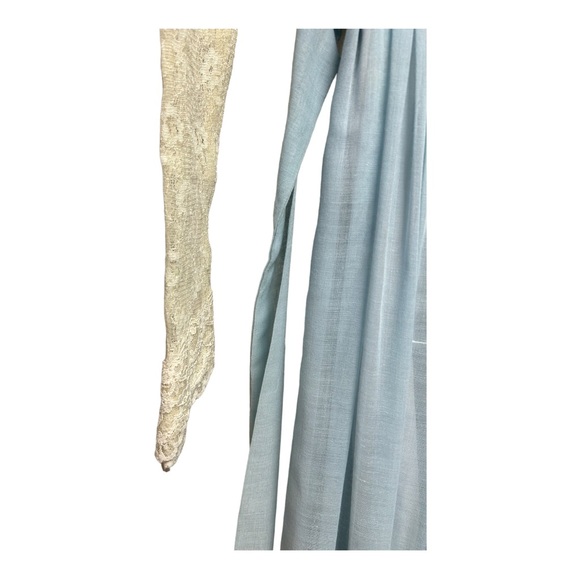 VTG Gunne Sax Blue Maxi Dress Lace Sleeves Prairie Cottagecore 1977 IMPER… - Picture 4 of 16